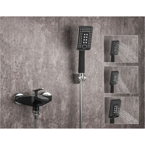 Смеситель для ванны с душевым гарнитуром Frap H57 F3257 черный/хром Киев - изображение 3