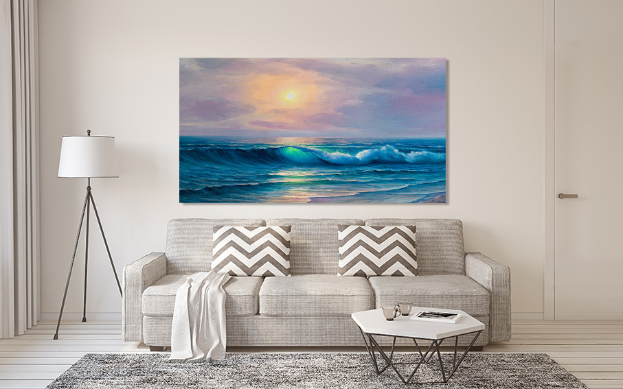 Картина полотно у вітальню / спальню  Морські хвилі   MLP_350 ( 60х30см ) 70x140 см Київ - фото 2
