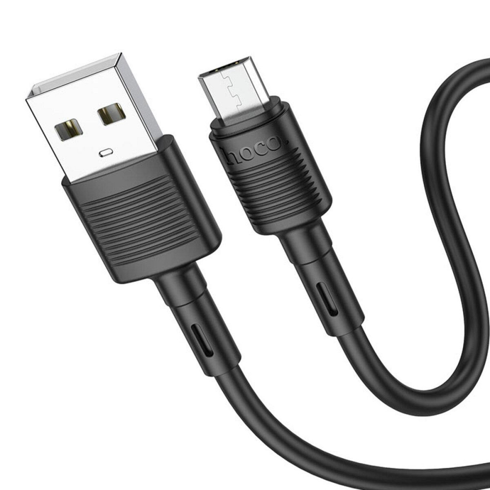 Кабель HOCO X83 USB - Micro 2.4A, 1m, PVC, PVC разъемы, цвет черный 6931474770882 Одесса - изображение 2