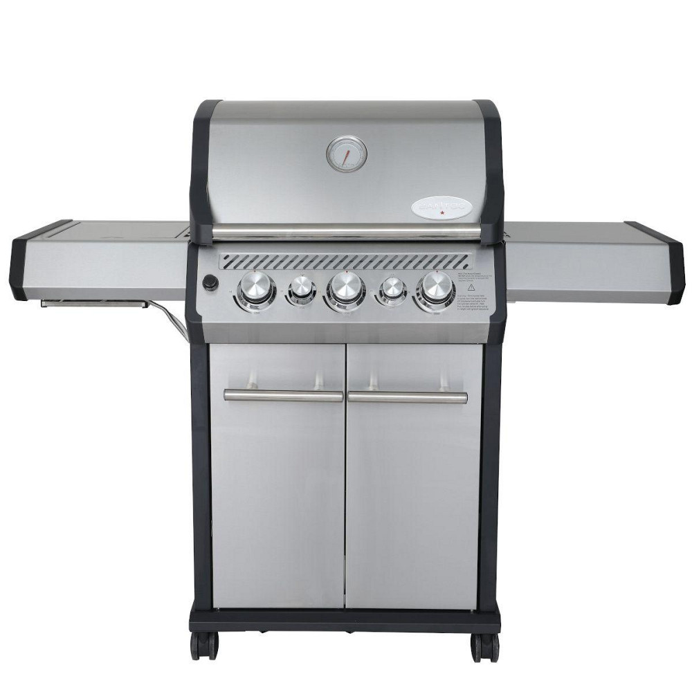 Газовий гриль SANTOS S-318, з бічним і заднім пальниками, нержавіюча сталь 900280 Код: 010953 Рівне - фото 1