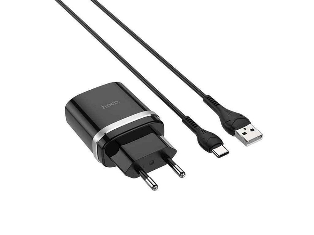 Мережевий зарядний пристрій USB C12Q 3A/1USB/18W/QC3.0 чорний ТМ HOCO Київ - фото 1