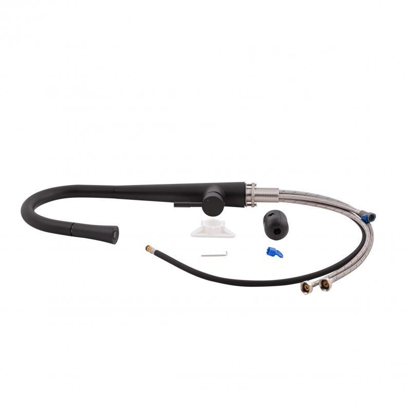 Змішувач для кухні Qtap Evicka з висувним виливом QTEVI9135103UB Black Matt чорний Київ - фото 8