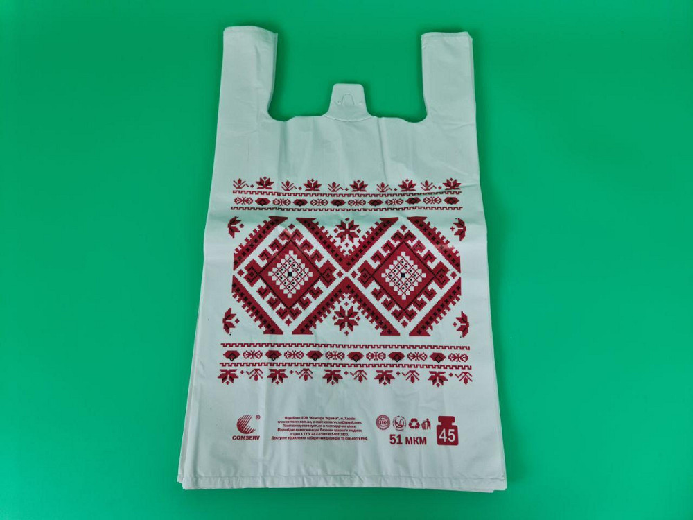 Пакет майка полиэтиленовая 34*58 Вышиванка (50мик)  (100 шт) Харьков - изображение 1