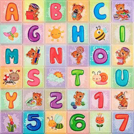 Набір 3D панелей Абетка для стін, 2 шт Київ