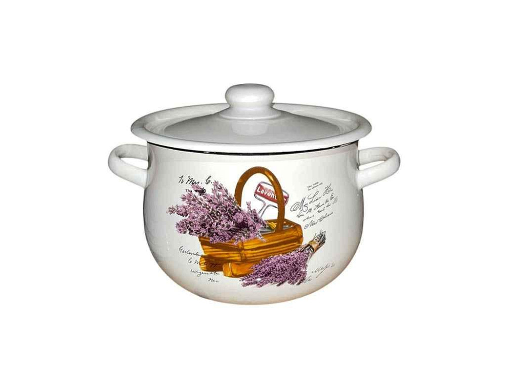 Каструля ем. 4,75л /2 грушоподібна Кошик лаванди (молочна) (I1715/2) ТМ IDILIA Київ - фото 1