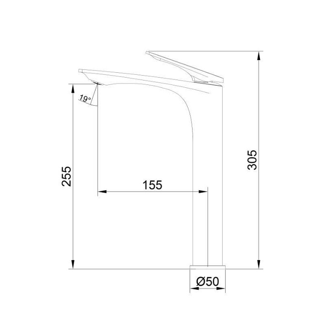Змішувач для раковини Qtap Vlasta New QTVLA269GMB45653 (k35), одноважільний, високий, Gunmetal Black PVD Харків - фото 2