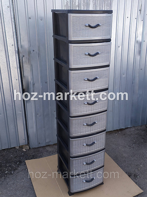 Комод пластиковый на 8 ящиков серый Харьков - изображение 5