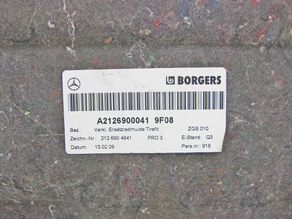 Mercedes-Benz  A2126900041 9F08 Обшивка піддону багажника чорна E-Class W212 CLS C218 Одеса - фото 7