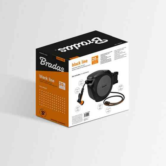 Автоматична котушка BLACK LINE зі шлангом 1/2" - 20м та аксесуари, ECO-W1B20 Київ