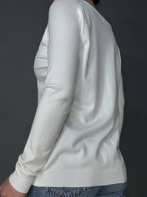 Джемпер жіночий ACCORDDREAM 9377 тонкий светр однотонний базовий, білий, one size Київ - фото 18