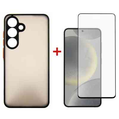 Чохол до мобільного телефона Dengos Samsung Galaxy S24 Matte + glass Black (DG-KM-109) Вінниця