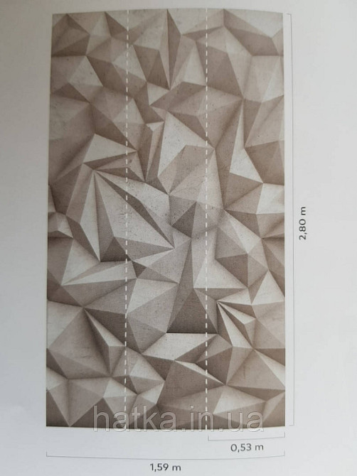 Шпалери вінілові Grandeco One roll one motif 2 A35001 панно лофт 3д фігури опуклі багатокутники Київ - фото 2