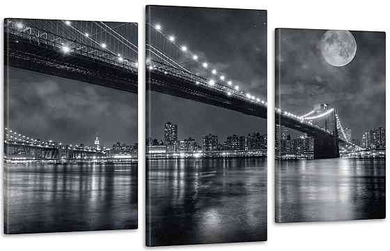 Модульна картина Місяць Місто (53х100см) Art-22_3 Київ