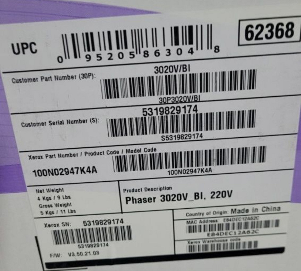 Принтер Xerox Phaser 3020BI (3020V - BI) Киев - изображение 1