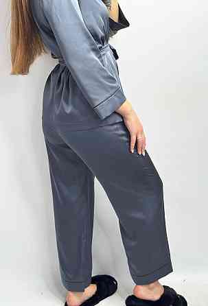 Піжама жіноча шовкова зі штанами Графітовий ч/к XL/2XL Харків