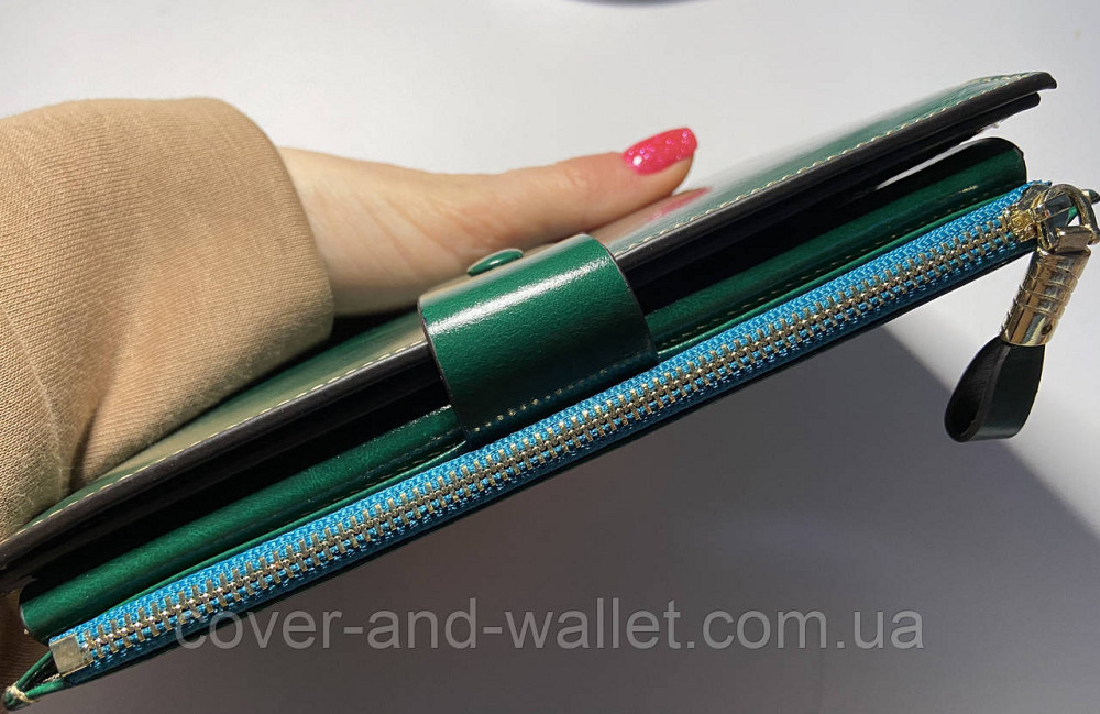 Зелений жіночий гаманець клатч з гладкої шкіри Marco Coverna 8653 Київ - фото 9