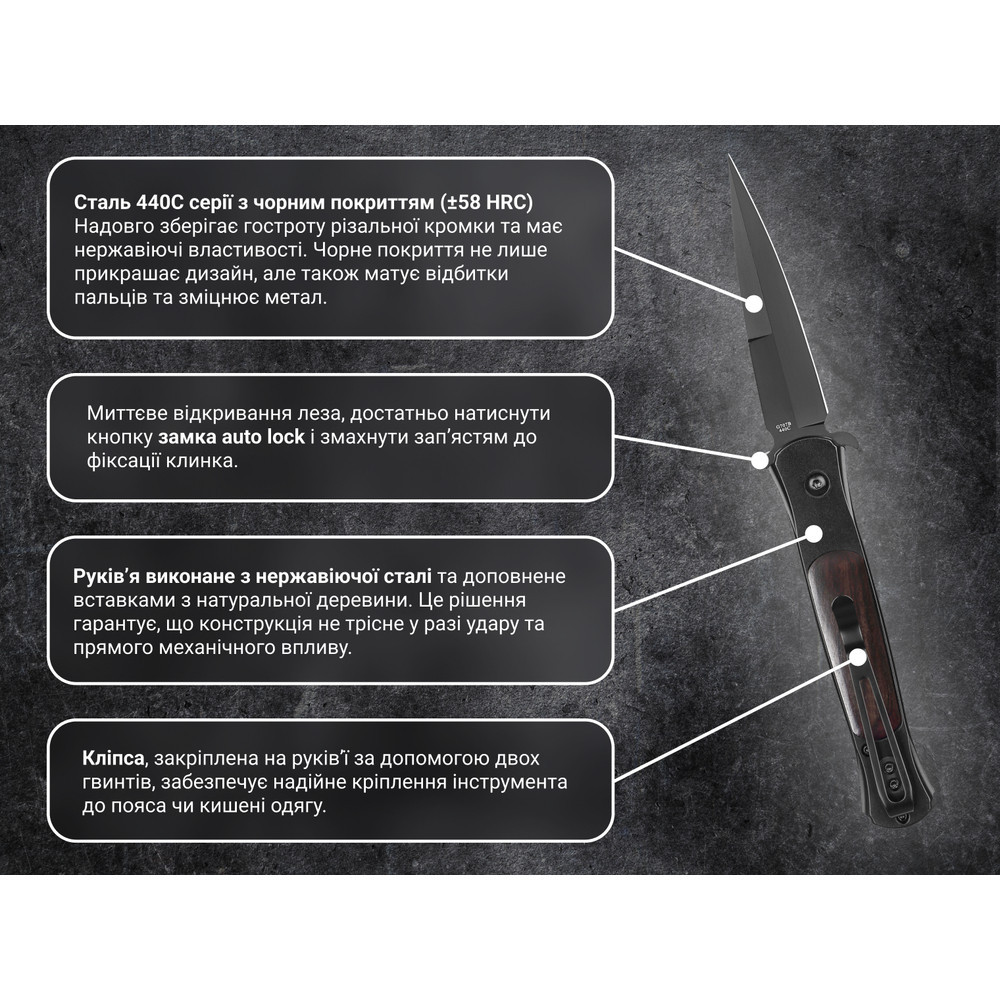 Ніж складаний Ganzo G707B чорний Київ - фото 10