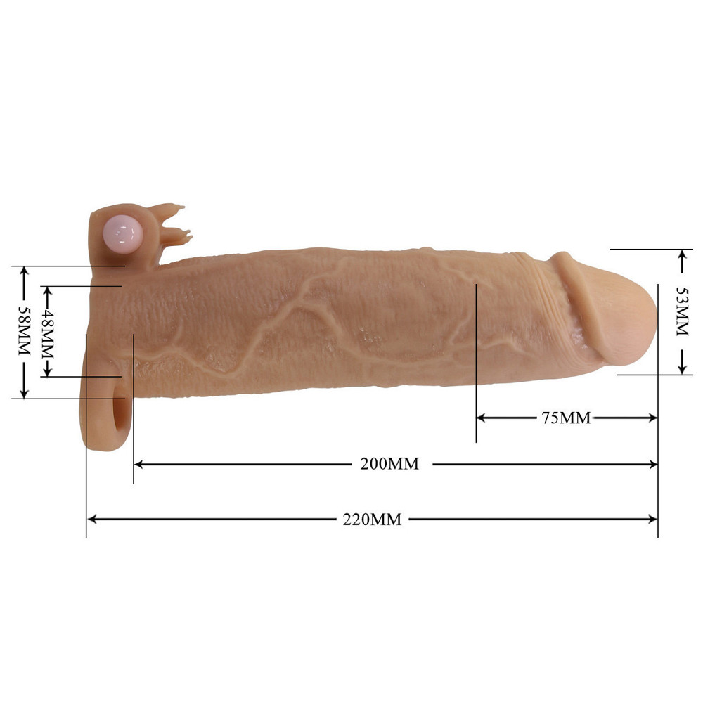 Насадка на пенис с вибро PRETTY LOVE-Xerxes – Penis Sleeve with Vibrating Ring, Flesh Color, 22 cm Sex Aura Киев - изображение 6