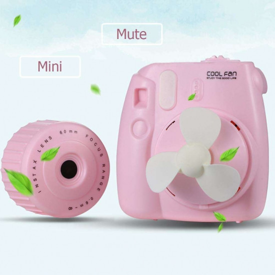 Вентилятор портативный аккумуляторный в виде фотоаппарата Pink Винница - изображение 2
