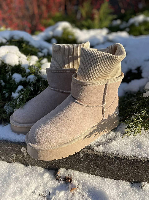 Hengji Угги жіночі HENGJI бежеві натуральна замша висота 13 см (5698) Коломыя - изображение 3