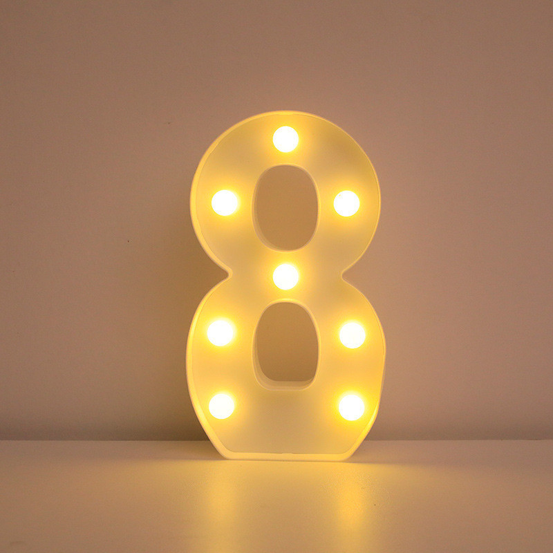 Объемная цифра 8 Led декоративная маленькая 21 на 13 см белый Киев - изображение 2