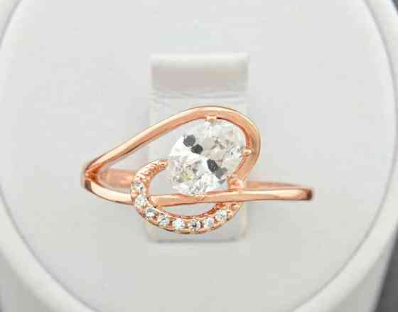 Кольцо Xuping 14630, 20 размер (ширина 10мм), белые фианиты, позолота РО Киев