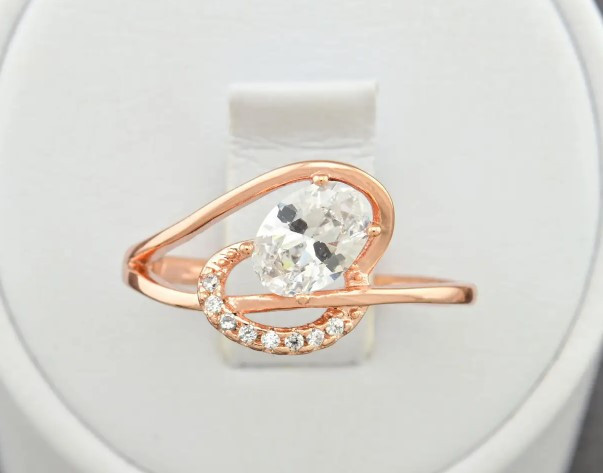 Кольцо Xuping 14630, 20 размер (ширина 10мм), белые фианиты, позолота РО Киев - изображение 1