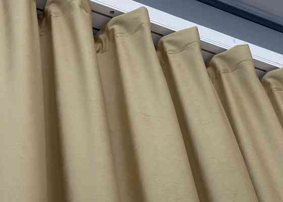 Шторная ткань бархат высота 3м цвет бежевый 1653ш Киев