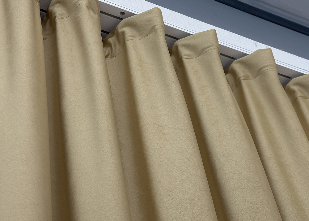 Шторная ткань бархат высота 3м цвет бежевый 1653ш Киев - изображение 4