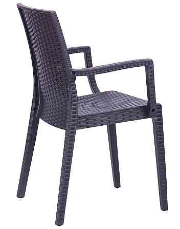 Садовий стілець Daf під ротанг з підлокітниками Темно-коричневий Київ