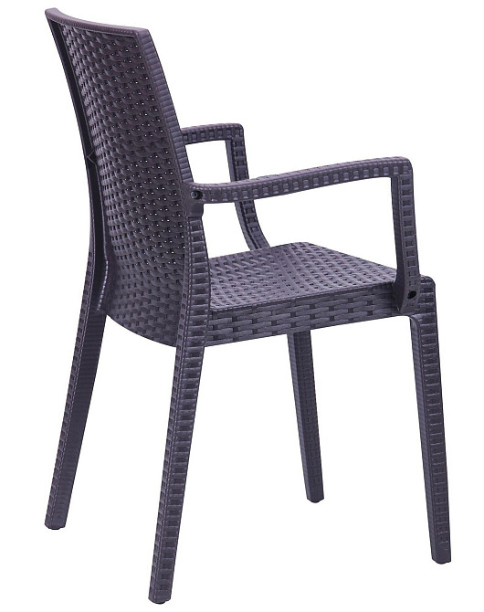 Садовий стілець Daf під ротанг з підлокітниками Темно-коричневий Київ - фото 5