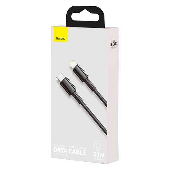 Кабель Baseus High Density Braided Fast Charging Data Cable Type-C to iP PD 20W 1m Black Одесса