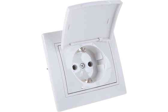 MIRA Розетка із заземленням з кришкою білий з білою вставкою Lezard Харків