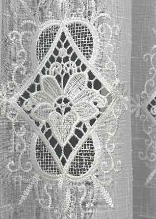 Тюль лен с кружевом цвет белый 1806т Киев