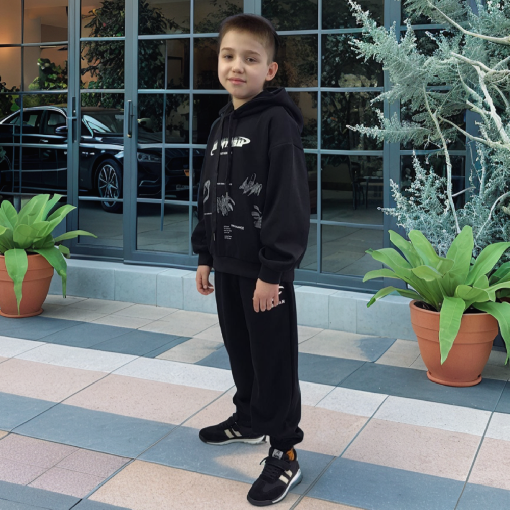 Детский спортивный костюм оверсайз двунитка для мальчика подростка на 9,10,11,12 лет Николаев - изображение 2