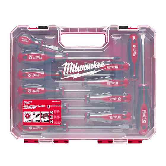 Набір викруток магнітних MILWAUKEE з тригранною рукояткою, в пластиковому кейсі (12шт.) Одеса