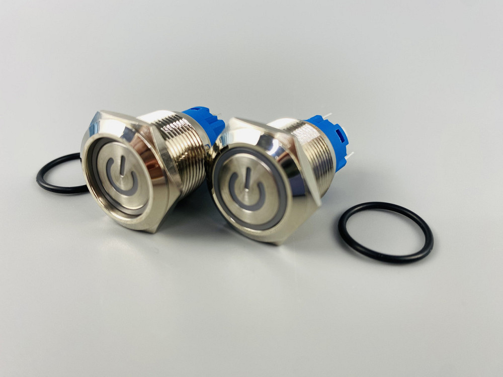Кнопка OFF-ON (з фіксацією), із синьою led-підсвіткою 12-24 V, 19 мм — діаметр, 5 ніжок Мукачево - фото 9