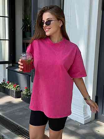 Велосипедки и футболка варенка тай дай оверсайз Малиновый XS-S Харьков