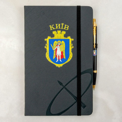 Ручка кулькова Parker IM 17 CITY Black GT BP Герб Києва + блокнот Parker + подар.упак. GIFT24 (22032b24_C0010u) Вінниця - фото 3