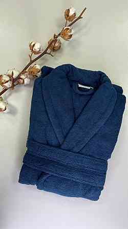 Жіночий халат Ideal Textile банний махровий Темно-синій (56860466) Чернівці