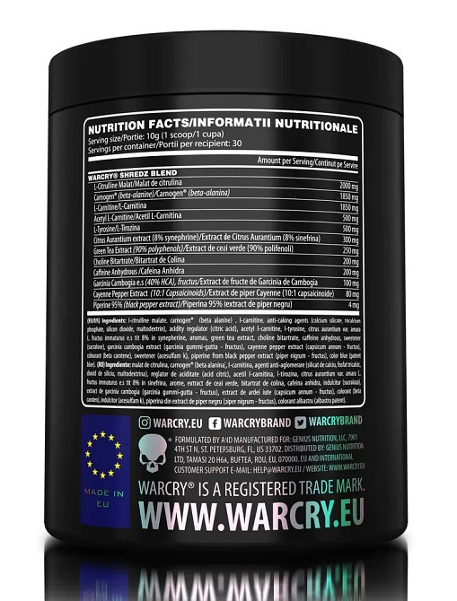 Для схуднення Warcry Shredz 300 g Peach Mango Луцк - изображение 2