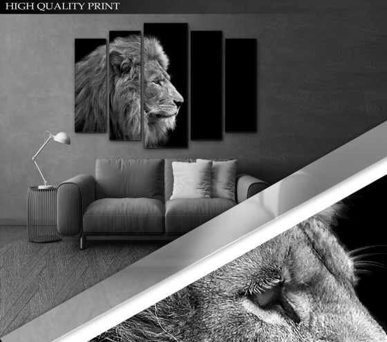 Модульна картина Лев Тварини Art-318_5 ( 80х118см ) Київ