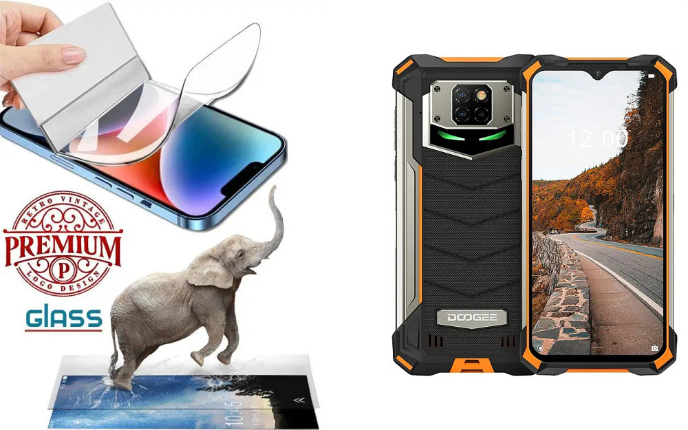 Полиуретановая пленка Doogee s88 plus, Doogee S88 Pro, Premium, толщина 0,2 мм Киев - изображение 1