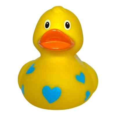 Іграшка для ванної Funny Ducks Качка Жовта у блакитних сердечках (0905) Вінниця