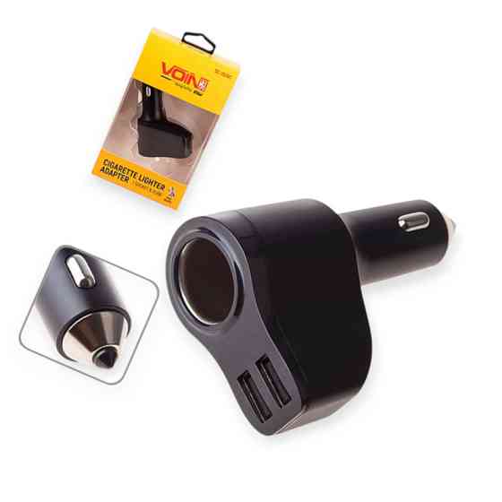 Разветвитель прикур. прямой 1 вых. 5А, 60Вт, 2 USB 2.4А, Евро, ВАЗ Мукачево