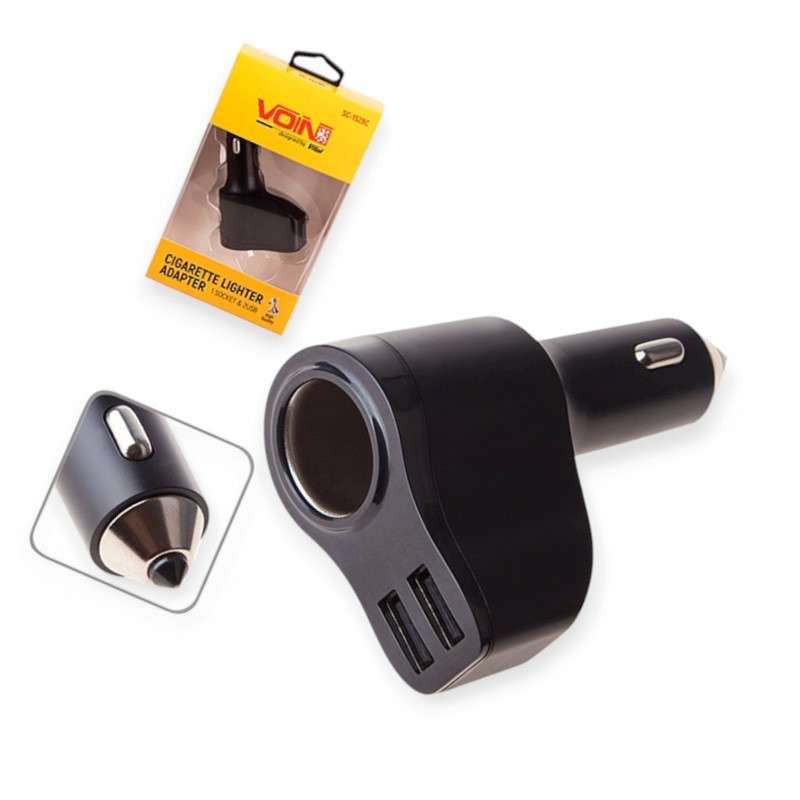 Разветвитель прикур. прямой 1 вых. 5А, 60Вт, 2 USB 2.4А, Евро, ВАЗ Мукачево - изображение 1