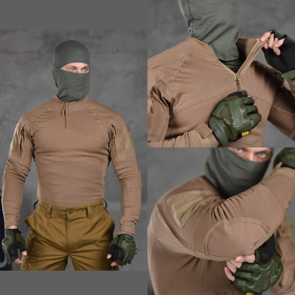 Тактическая рубашка убакс олива под бронижелет, боевая рубашка ubacs койот с дополнительными накладками L Одесса - изображение 1