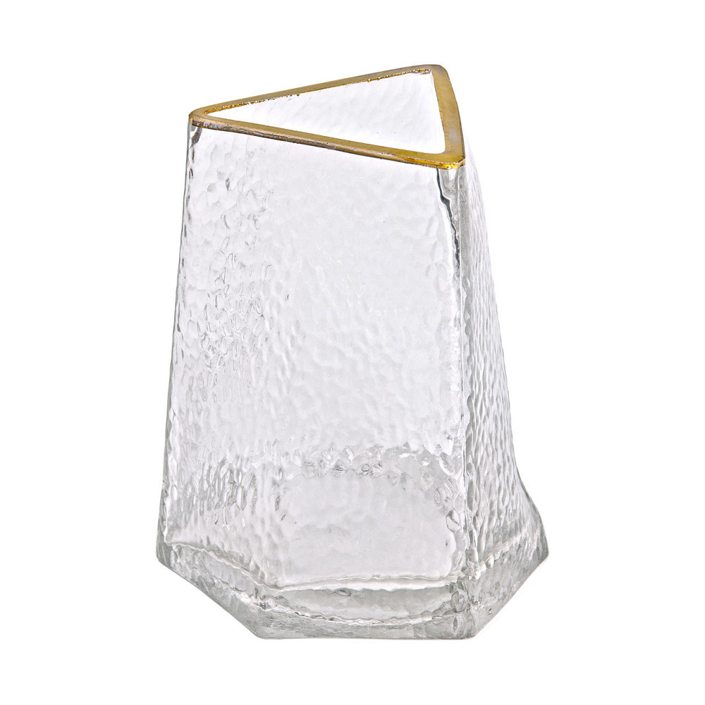 Декоративная стеклянная ваза-треугольник с золотой каймой Киев - изображение 1