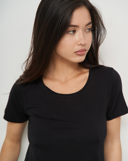 Футболка из вискозы женская - Белый, Черный - Ozkan 26976 4XL Киев - изображение 3