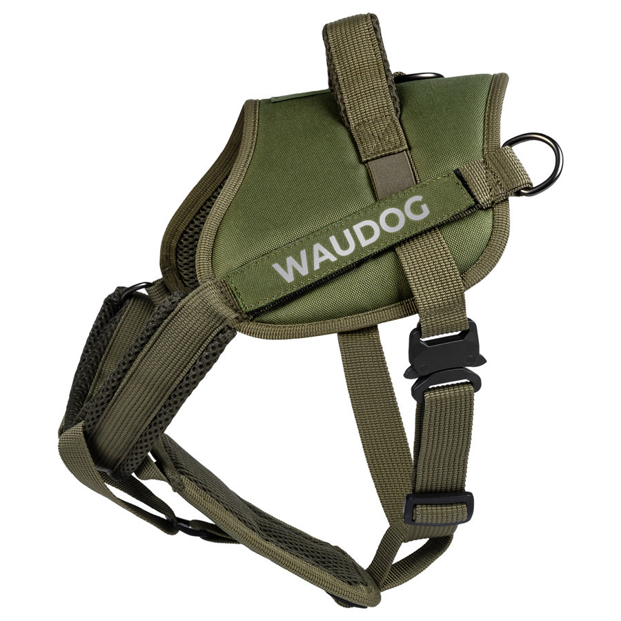 Шлея для служебных собак WAUDOG PRO-2, светоотражающая, металлический фастекс, S, В 44-60 см, хаки Киев - изображение 2
